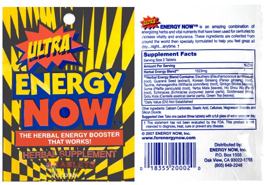 Ultra Energy Now – Herbal Energy Supplement | 2 Boxes (24 Packs x 3 Tablets Each)