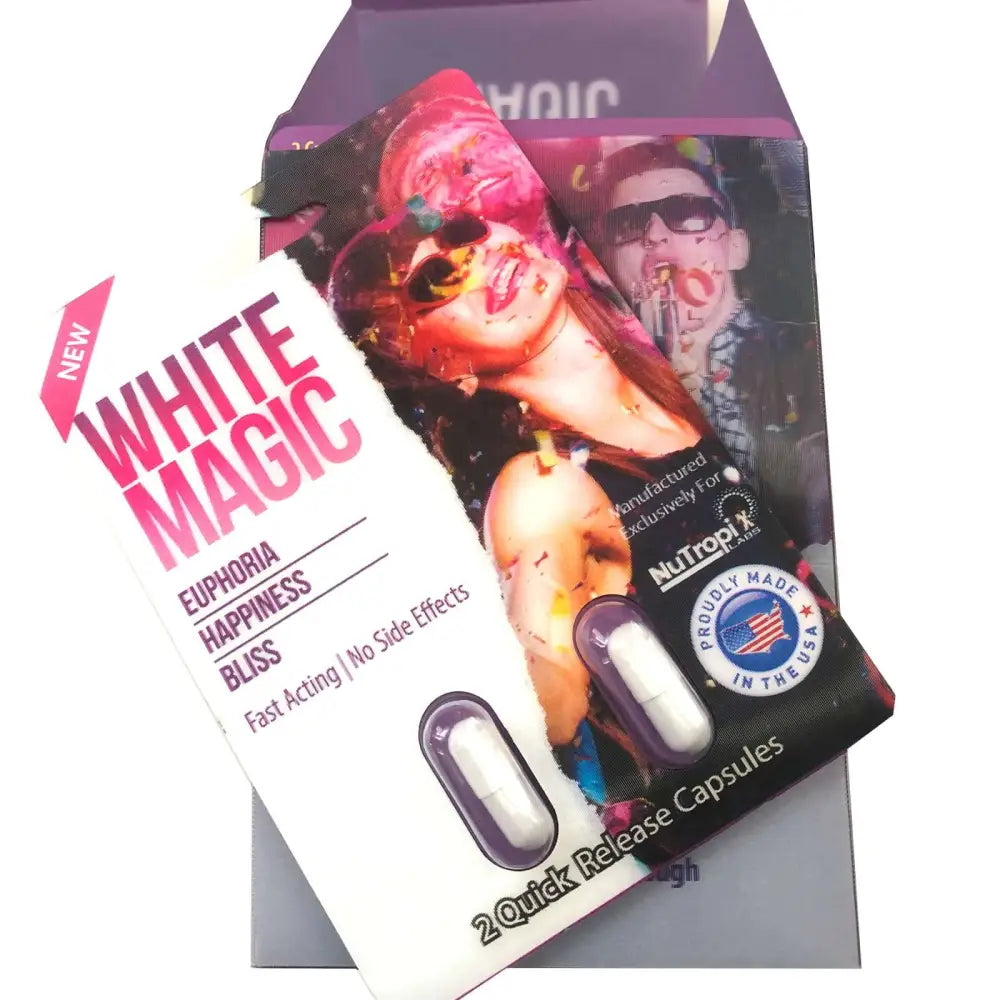 White Magic Relax Chill & Happiness Enhancement Full Box 12 Card 24 Capsule - Dietary Supplement
