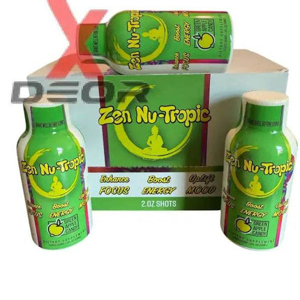 Zen Power Nu-Tropic 2oz Shot Green Apple Candy 12 Bottle of 2oz - XDeor