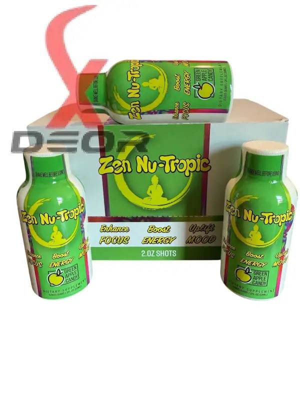 Zen Power Nu-Tropic 2oz Shot Green Apple Candy 12 Bottle of 2oz - XDeor