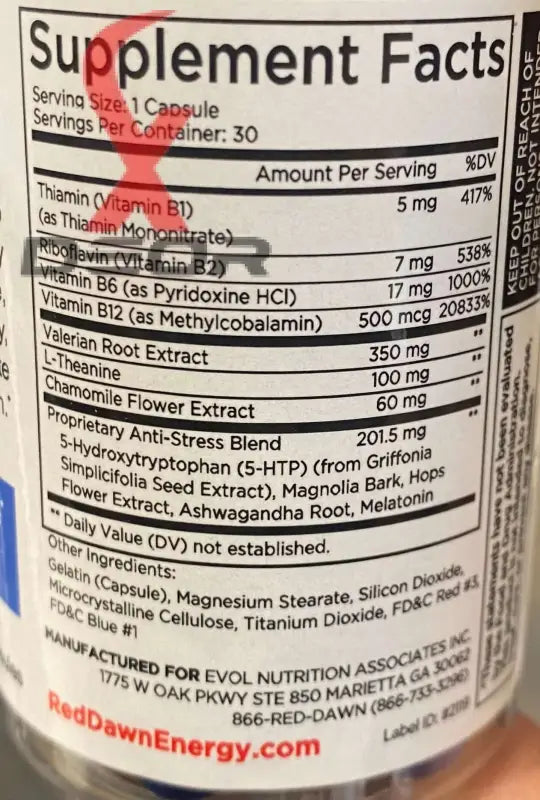 ZEN-X Stress & Anxiety Support 30 Count Capsule Bottle by Red Dawn.