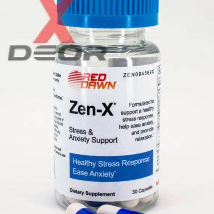 ZENX Stress & Anxiety Support – 30 Count Capsules | 1 Bottle | by Red Dawn - XDeor
