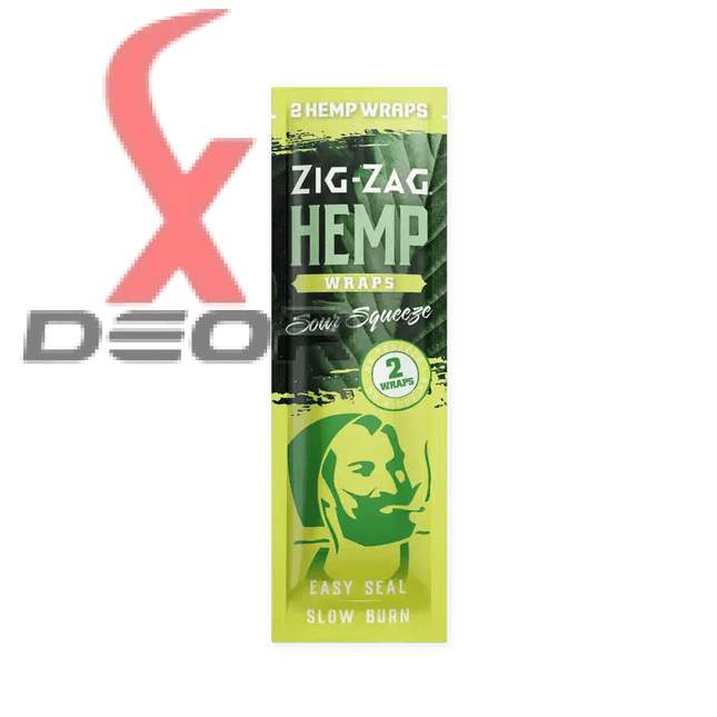 Zig-Zag Natural Hemp Wraps – Sour Squeeze Flavor | 25 Packs – 2 Wraps per Pack | Non-GMO, Tobacco-Free - XDeor
