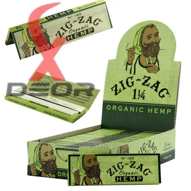 Zig Zag Organic Hemp Green 1.25 Rolling Papers – Full Box (24 Booklets) - XDeor