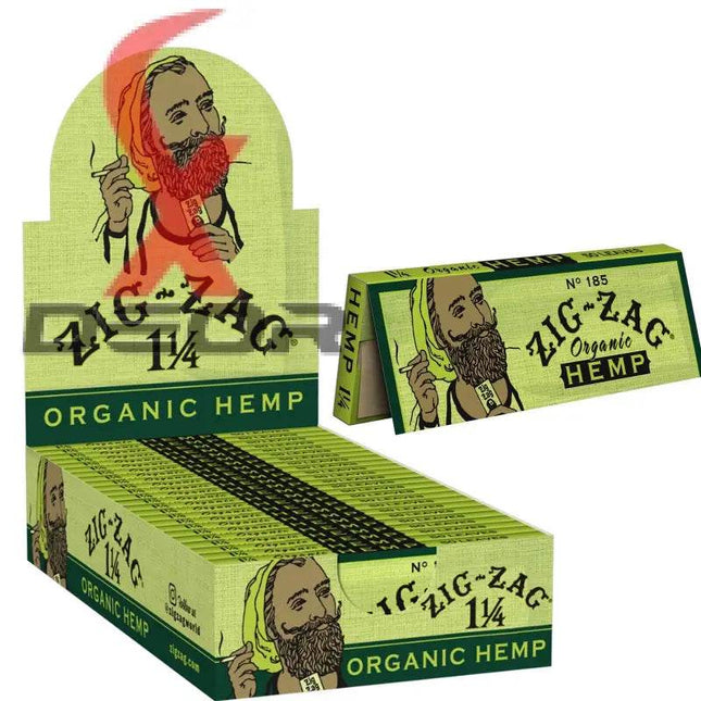 Zig Zag Organic Hemp Green 1.25 Rolling Papers – Full Box (24 Booklets) - XDeor