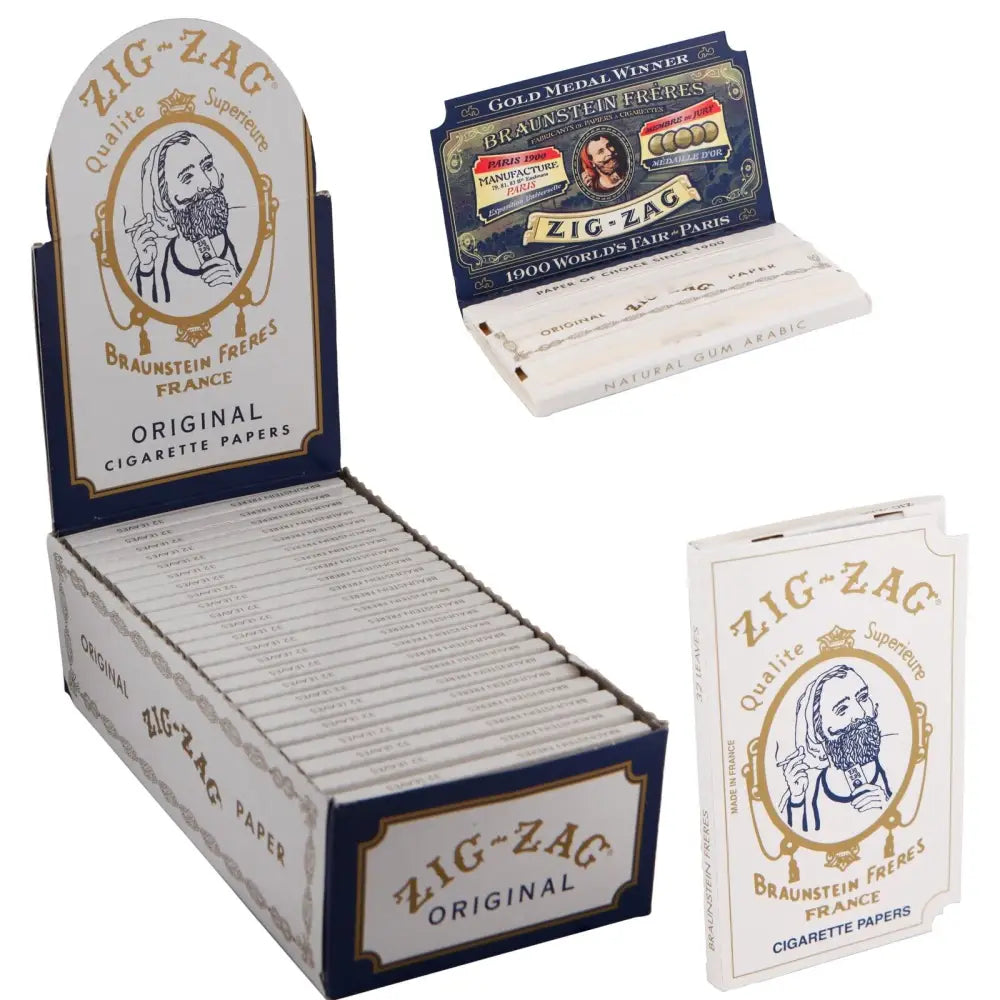 ZIG ZAG ORIGINAL WHITE ROLLING PAPERS - 6 BOOKLETS - FREE SHIPPING