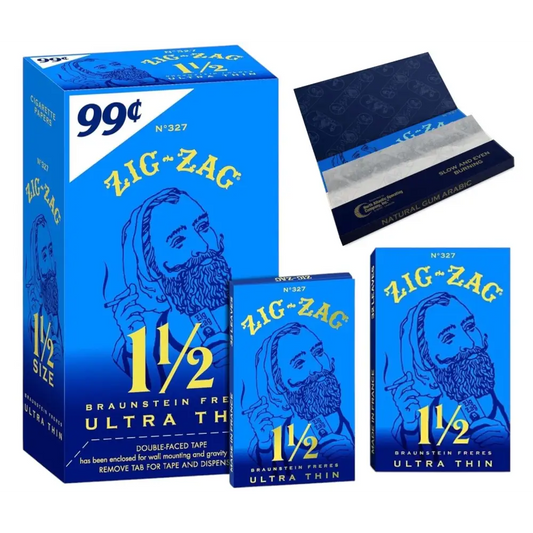Zig Zag Ultra Thin 1 1/2 1.5 Rolling Papers 24 Booklet (32 Paper Each) Full Box