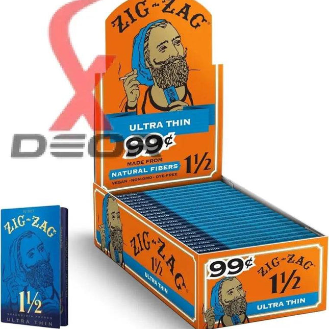 Zig Zag Ultra Thin 1 1/2 Rolling Papers – Full Box (24 Booklets, 32 Papers Each) - XDeor