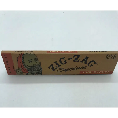 Zig Zag Unbleached Ultra Thin King Size Brown Rolling Paper 24 Booklet FULL BOX