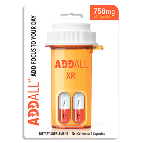 Addall XR Brain Booster Supplement - Focus Memory Concentration 750MG - XDeor
