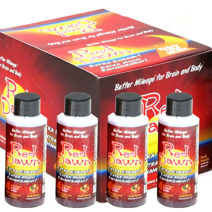 2oz Red Dawn Original Formula Extra Mood Energy Party Drink Full Box 12 Bottles