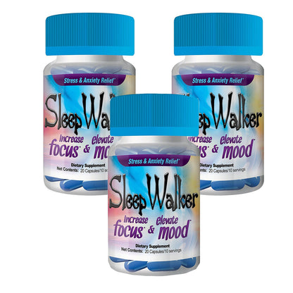 100 Capsules Sleep Walker Mood Enhancer 5 Bottles of 20 Red Dawn Pill Caps