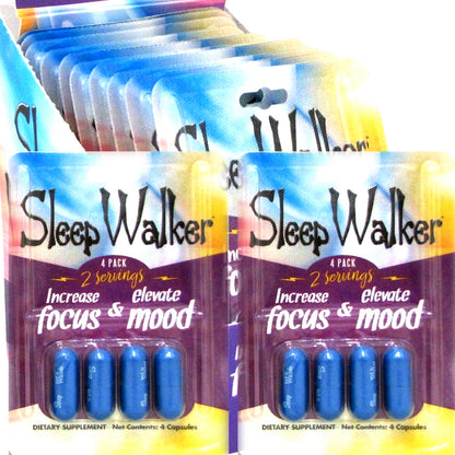 Sleep Walker Capsules 4 Count Blister Focus & Mood Optimizer Full Box 48 Capsule