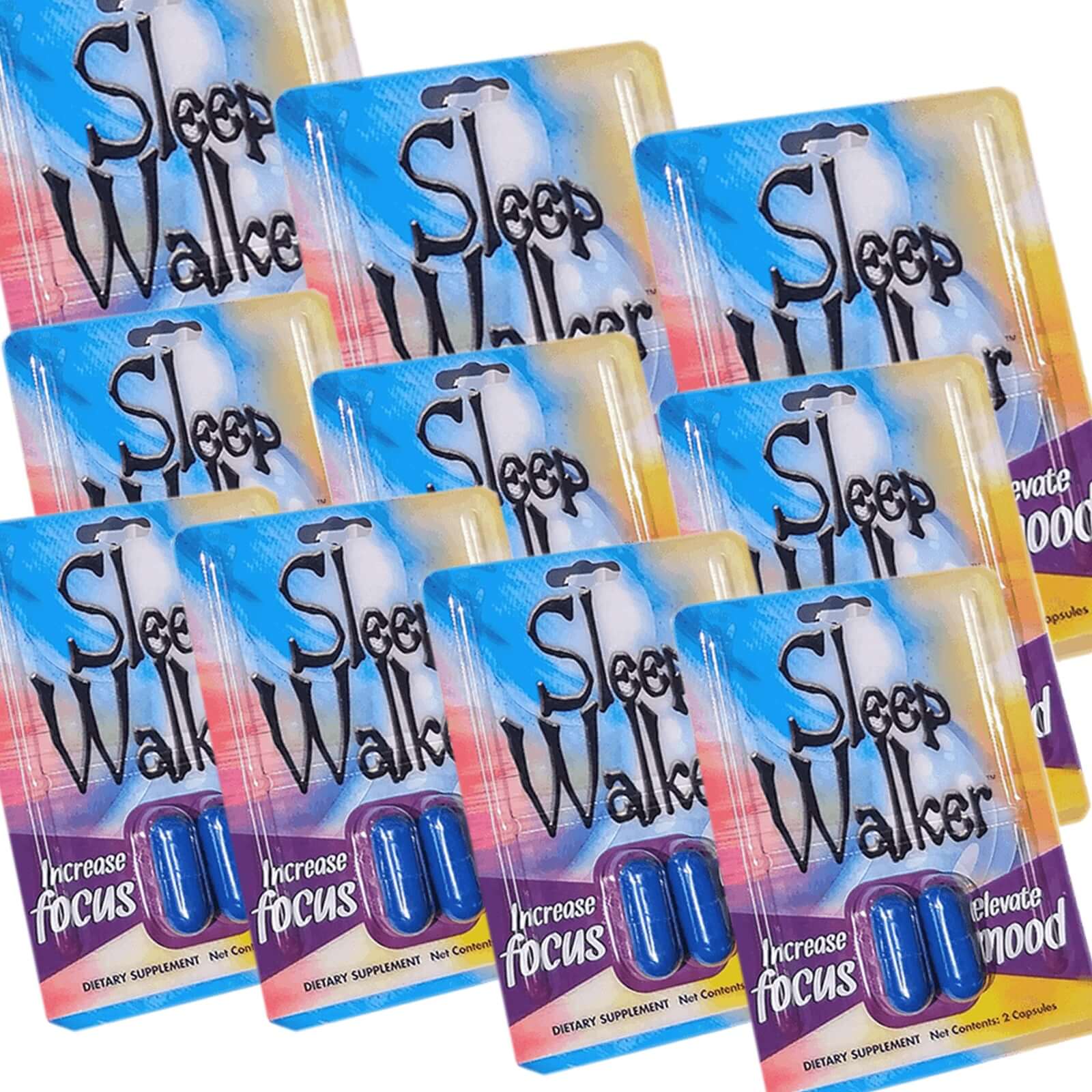 Sleep Walker 20 Capsules Blister Pack Focus & Mood Optimizer - 10 Pack OF 2CT - XDeor