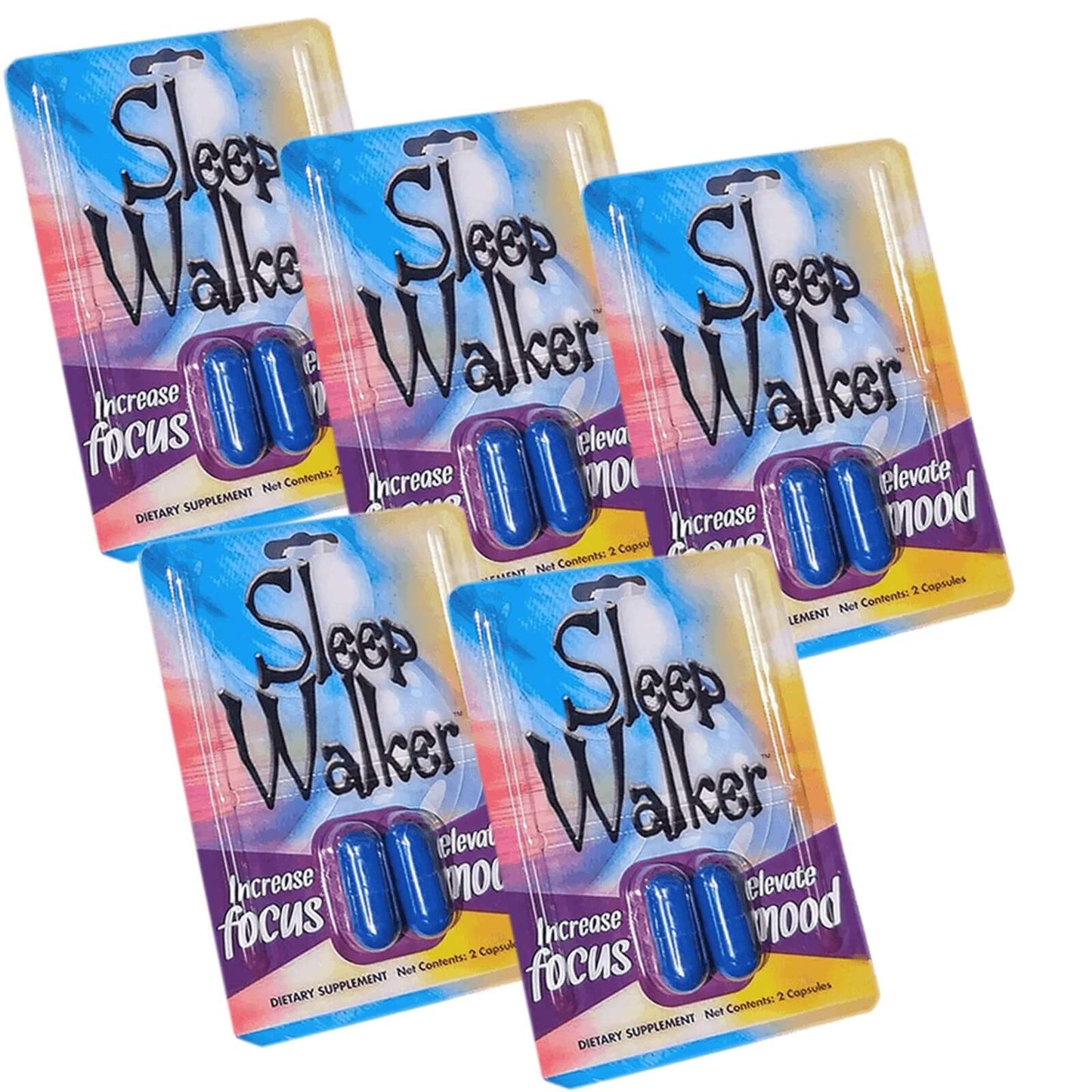 Sleep Walker 20 Capsules Blister Pack Focus & Mood Optimizer - 10 Pack OF 2CT - XDeor