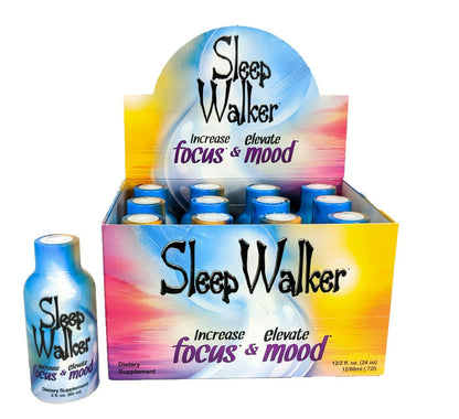 12 Bottles 2oz Sleep Walker Shot Focus & Mood Optimizer Full Box