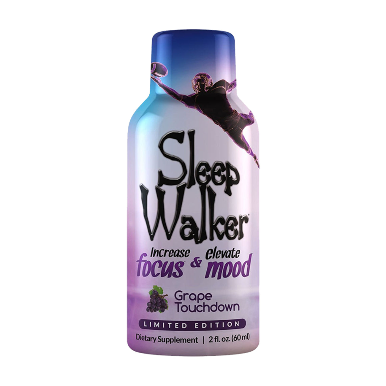 2oz Sleep Walker Grape Touch Down Shot Focus & Mood Optimizer 6 Bottles