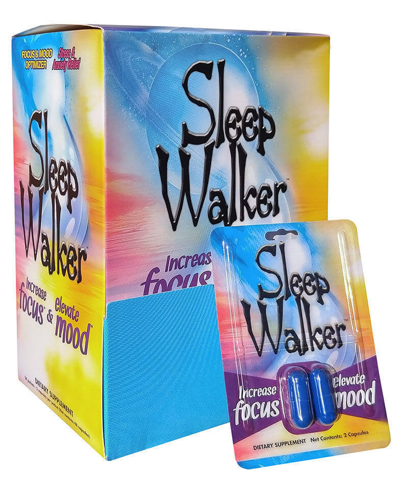 Sleep Walker 20 Capsules Blister Pack Focus & Mood Optimizer - 10 Pack OF 2CT - XDeor